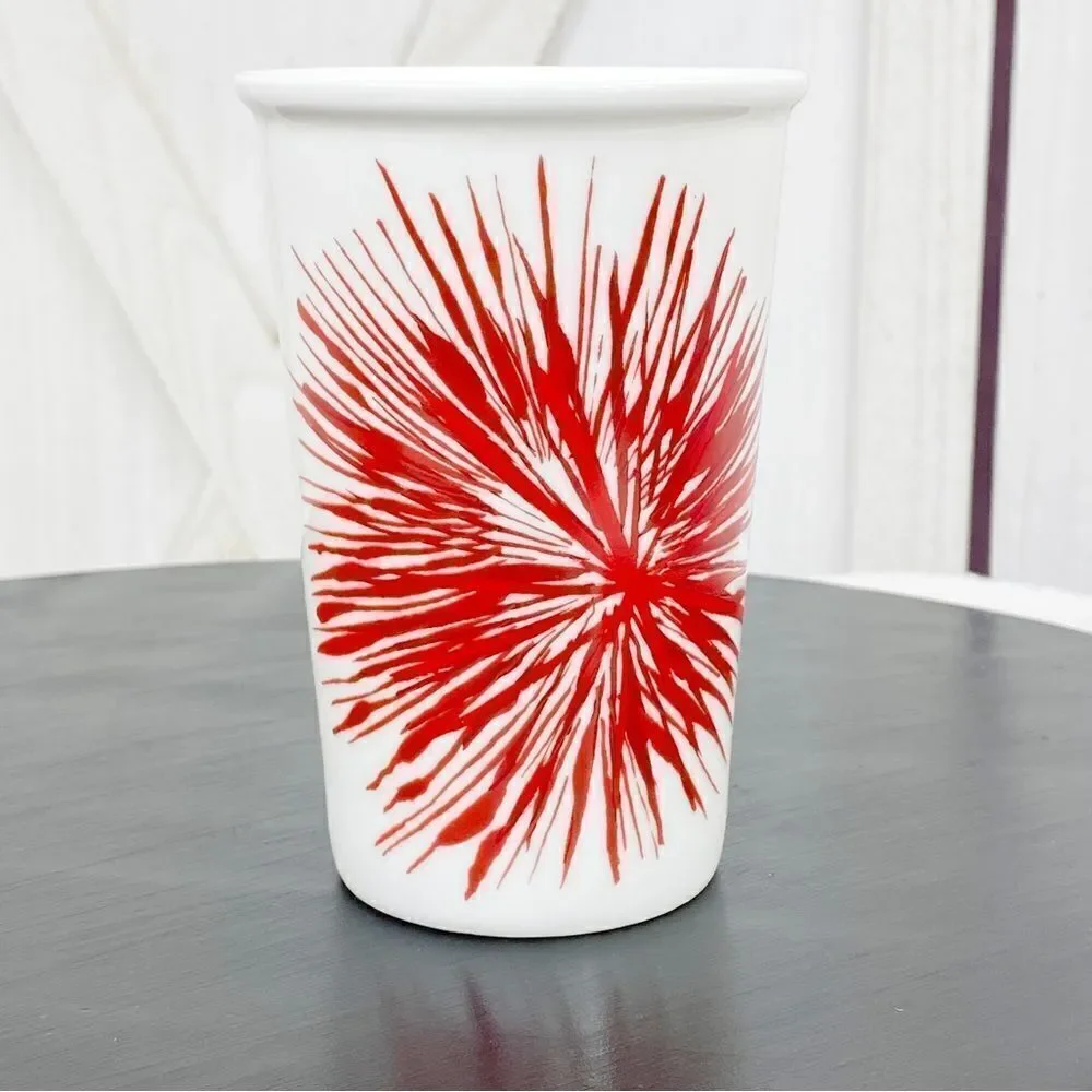 Starbucks Starburst 2014 Holiday Mug White Red 12OZ‎